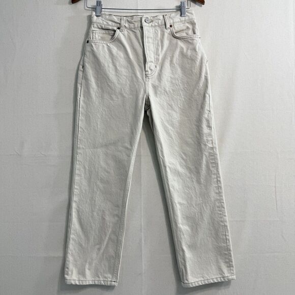 Reformation Cynthia High Rise Straight Jeans Cream Women’s Size 25 - Picture 1 of 9